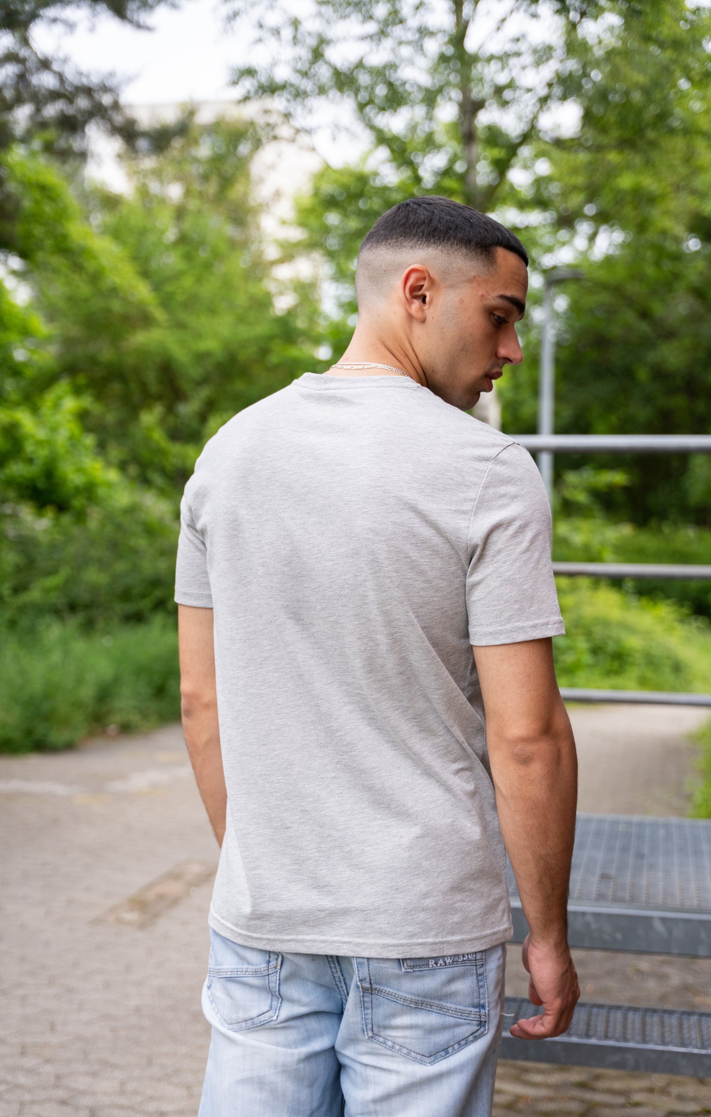 EQQEN Herren T-Shirt Grau Meliert