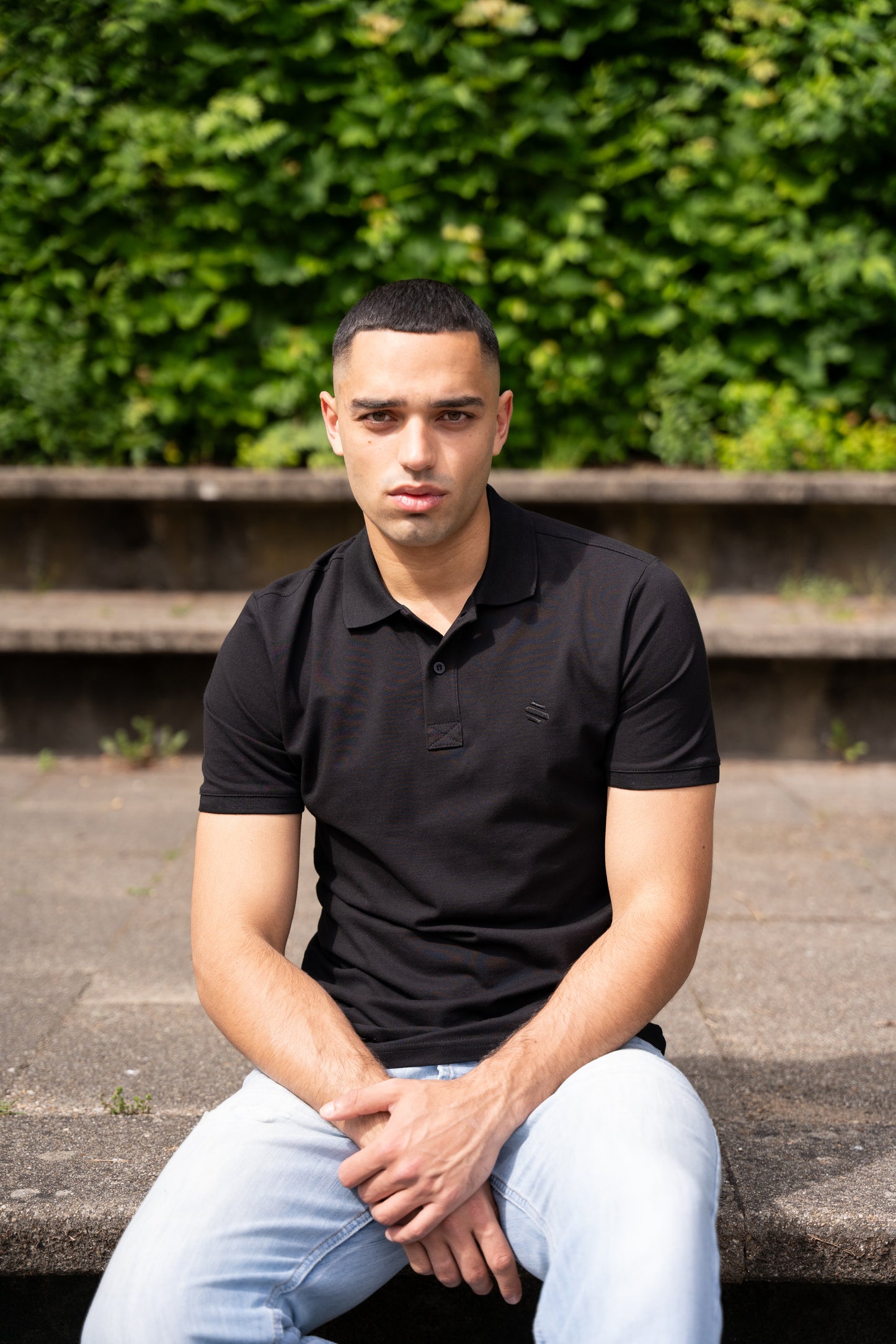 EQQEN Herren Poloshirt Schwarz