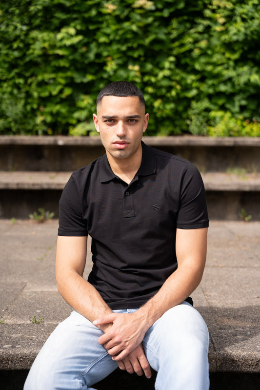 EQQEN Herren Poloshirt Schwarz