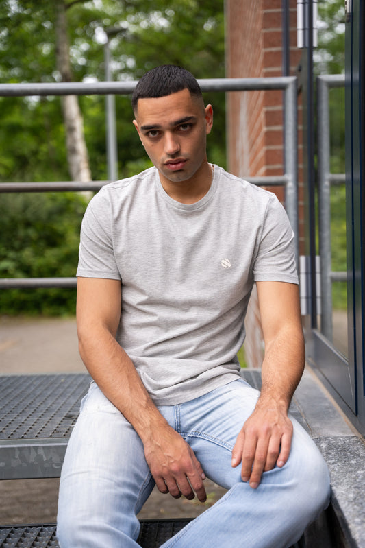 EQQEN Herren T-Shirt Grau Meliert